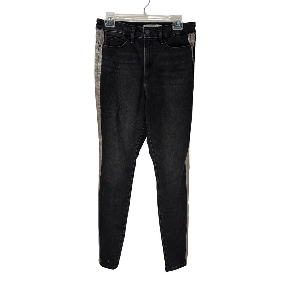 Athleta Scupltek women’s black jeans silver side stripes size 8. #31-1807